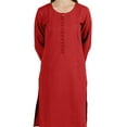 thumbnail image 4 of Moomaya Solid Kurta Pajama Set For Women Ethnic Set Full Sleeve Indian Formal Cotton Clothing, 4 of 7