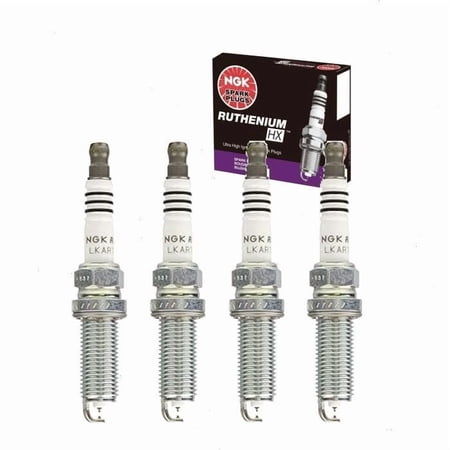 Pack of 4 NGK Ruthenium HX Spark Plug OEM Replacement For Ford Cadillac Lincoln Honda F-150 F150 F 150 GT MKZ ATS CTS XTS Edge Fusion Nautilus MKX CT6 7.3 3.6 6.8 5.0 5.2 3.5 3.0 2.7 1.8 L4 V6 V8
