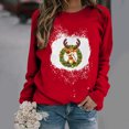 thumbnail image 2 of Top de suéter con estampado navideño de manga larga con cuello redondo para mujer primavera otoño Pompotops  FGAJ10384, 2 of 5