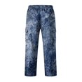 thumbnail image 7 of Relaxed Fit Cargo Pants For Men Tie‑Dye Print Wide Leg Long Trousers Elastic Drawstring Waist Casual Work Pants, 7 of 7