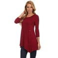 thumbnail image 3 of Women's Trendy Style 3/4 Sleeves Button Trim Solid Top, 3 of 4