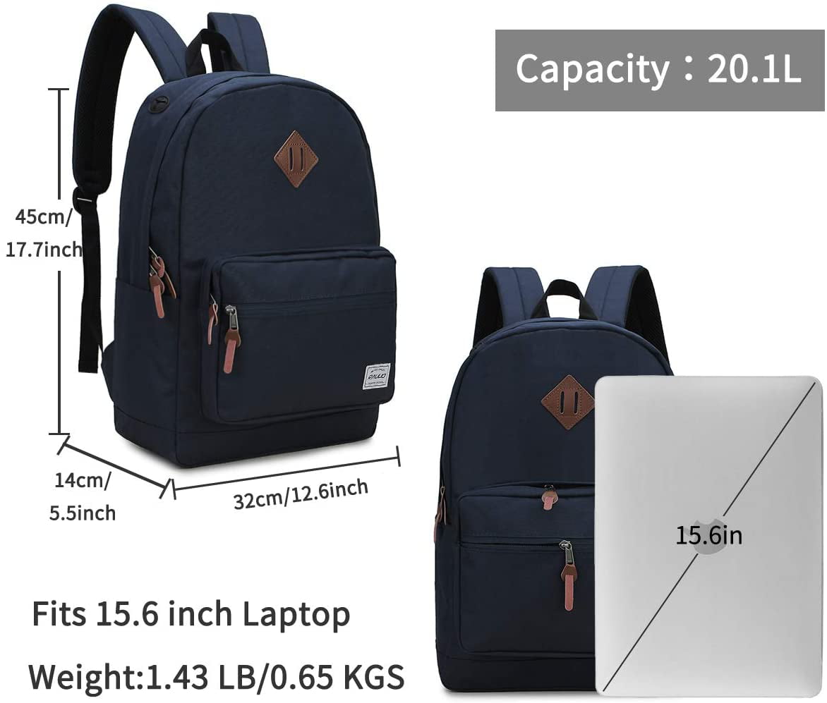 Backpack for Men Women,RAVUO Water Resistant Classic School Travel Backpack Casual Bookbags Daypack 