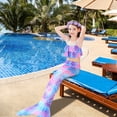 thumbnail image 4 of Forfamy 7Pcs Mermaid Tails for Swimming Girls Mermaid Swimsuit-Kids Mermaid Tail Princess Bikini Bathing Suit, 4 of 7