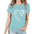 thumbnail image 2 of Meichang T-Shirts de la Saint-Valentin pour Femmes Hauts Mignons Imprimé Cœur Vacances Col Rond Hauts Décontractés Manches Courtes Cadeaux T-Shirts Blouses Liquidation de Printemps, 2 of 3
