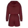 thumbnail image 5 of Wdfiry Shorts Set for Women Two Piece Full Zip Up Hoodie Jacket and Drawstring Shorts Crop Sweatsuits Tracksuits, 5 of 5