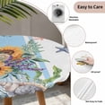 thumbnail image 3 of Coastal Sunflower Round Tablecloth for 36-44 Inch Tables,Fitted Table Cover with Elastic Edge,Blue Summer Beach Starfish Shell Waterproof Outdoor Table Cloth Protector for Patio Garden Dinner Picnic, 3 of 9