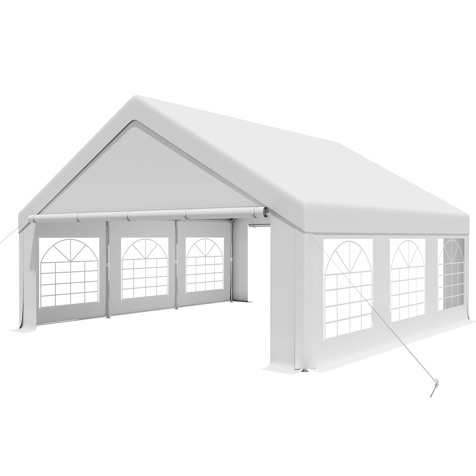 Ktaxon 20x20FT Large Party Tent, Heavy Duty Outdoor  Big Canopy Tent with 4 Removable Sidewalls, Patio Assembled Canopy Tent with 2 Roll up Doors & 6 Windows for Parties Wedding Commercial