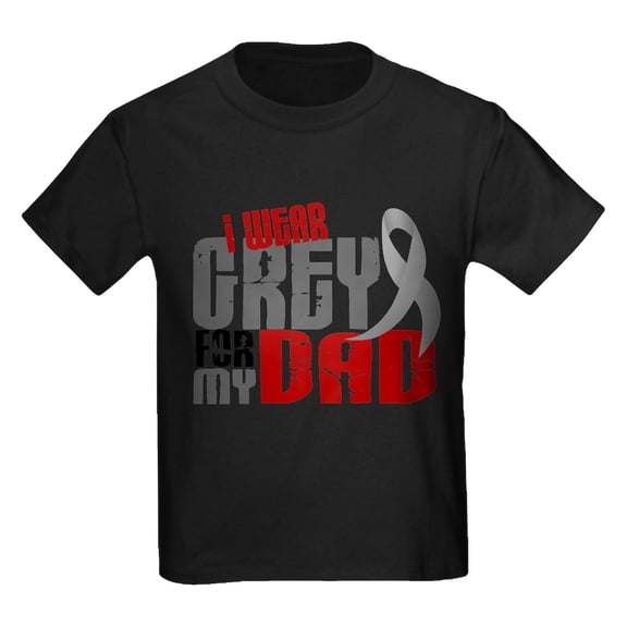 CafePress - I Wear Grey For My Dad 6 T Shirt - Dark T-Shirt Kids XS-XL