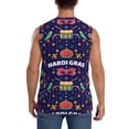 thumbnail image 4 of Goofa Happy Mardi Gras Printed Men's Sleeveless T-Shirt - Athletic Gym Workout Tank Top for Men - Moisture-Wicking, UPF 30+ Quick-Dry Muscle Tee-Small, 4 of 8