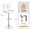 thumbnail image 2 of Daluvenix Swivel Bar Stools Set of 2, Velvet Button Tufted Counter Height Chairs with Midback for Home Kitchen Island, White, 2 of 5