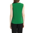 thumbnail image 3 of INSPIRE CHIC Women's Office Work V Neck Sleeveless Chiffon Blouse L Green, 3 of 6