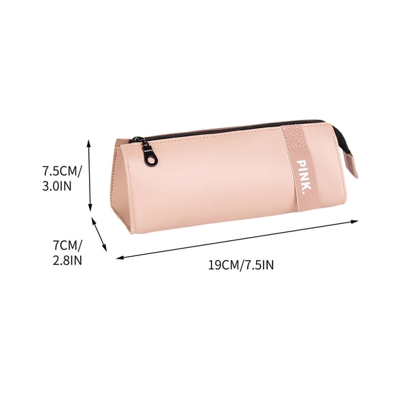 Pequeña Bolsa de Maquillaje,Estilo de Alta Belleza Bolsa de Lápiz de Estudiante de Gran Capacidad,Material de Cuero Ligero para Almacenamiento Cosméticos Artículos de Aseo Papelería Bolsa de Lápiz Gra