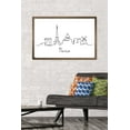 thumbnail image 2 of Line Art Skyline - Paris Wall Poster, 22.375" x 34", Framed, 2 of 3