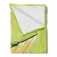 thumbnail image 2 of Baseball Soft Flannel Fleece Throw Blanket, Baseball Player Hits Ball Batter Athlete Pitcher League Team Illustration, Cozy Plush for Indoor and Outdoor Use, 60" x 80", Green Yellow, by Ambesonne, 2 of 5