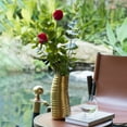 thumbnail image 6 of Fabulaxe 9" H Ceramic Bent Melted Modern Style Sculpture Table Centerpiece Flower Vase, Gold, 6 of 7