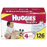huggies snug & dry diapers, size 4, 126-count