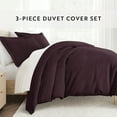 thumbnail image 5 of Noble Linens 3-Piece Purple Duvet Cover Set, King/ Cal King, 5 of 9