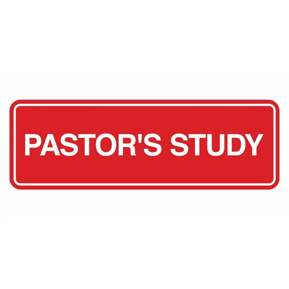 Signs ByLITA Standard Pastor's Study Sign (Red) - Large