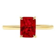 thumbnail image 3 of 1 ct Radiant Cut Natural Garnet Solitaire 18K Yellow Gold Womens Engagement Ring, 3 of 5