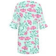 thumbnail image 4 of Women's Casual Tennis Dress for Women Summer Ethnic Lace V-Neck Floral Print Swing Dress with Three-Quarter Sleeves Bohemian Dress Green XXL, 4 of 4