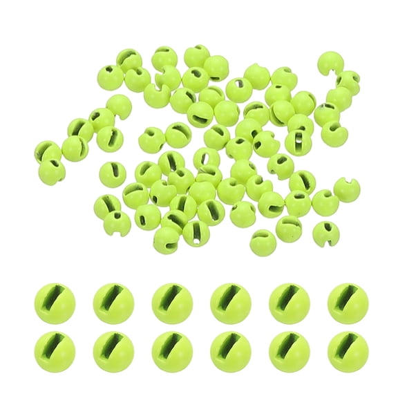 Uxcell Fly Tying Tungsten Beads, 70 Pcs 2mm / 0.08 Inch Tungsten Slotted Beads Tungsten Round Ball Beads for Fly Tying Jig Hooks Fishing Materials, Green