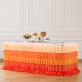 thumbnail image 2 of Faldón de mesa Besutolife 180 cm con volantes naranja para fiestas, 2 of 8