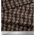thumbnail image 3 of Soimoi Brown Cotton Voile Fabric Leaves & Bunchberry Stripe Printed Fabric 1 Yard 42 Inch Wide, 3 of 3