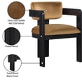 thumbnail image 3 of Pemberly Row Contemporary Saddle Velvet Dining Chairs (Set of 2), 3 of 10