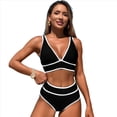 thumbnail image 2 of Traje de Baño Deportivo de Dos Piezas para Mujer, Bikini Negro Talla S, 2 of 9