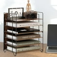 thumbnail image 4 of Wood Desk Organizer - 6 Tier Paper Letter Tray Organizer with Handle,File Organizer for Letter/A4, Metal Paper Storage for Home, Office, School - Black, 4 of 11