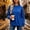 Blue, variant on Women's Waffle Grid Textured Crew Neck Sweatshirt Long Sleeve Loose Pullover Top Curved Hem Casual Shirt Blue XL
