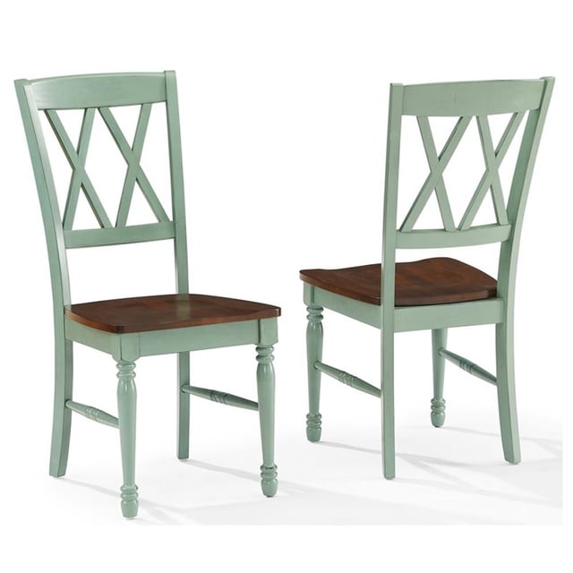 Pemberley Row Wood Distressed Teal Dining Chair Traditional 39" Unassembled