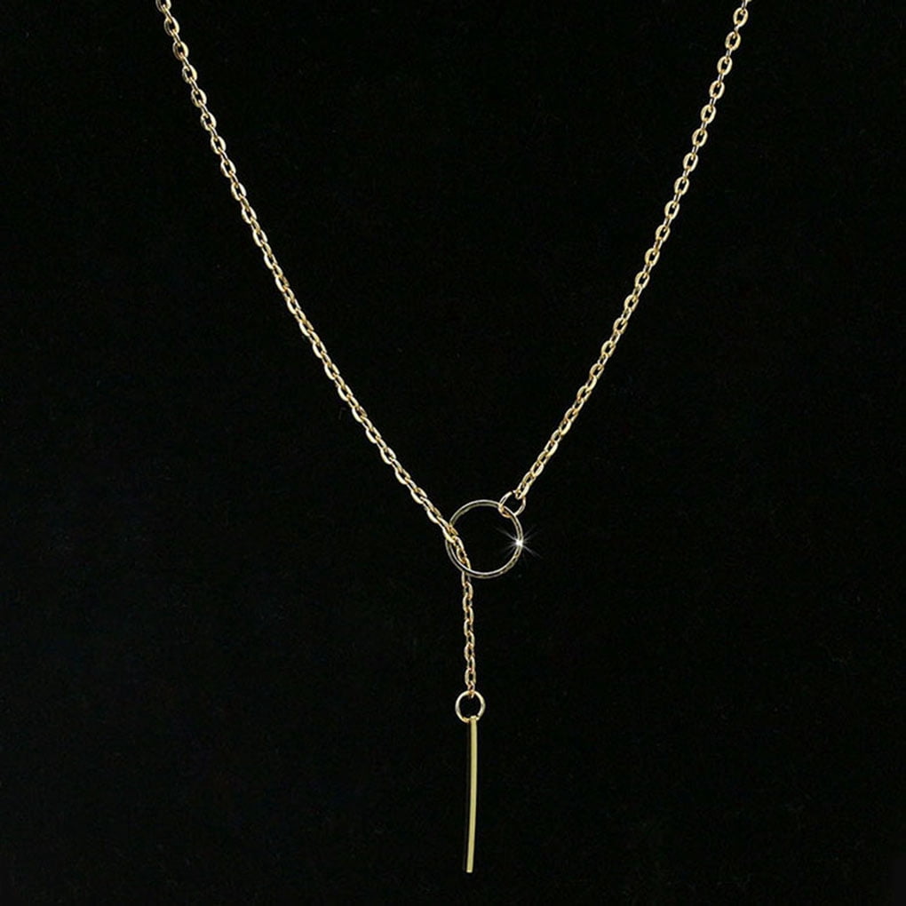 Women Alloy Necklace Circle Stick 