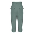 thumbnail image 7 of XAOFW Capri Pants For Women Casual Solid Color Straight Leg Cargo Pants With Button Front For Summer Comfort And Daily Wear Stylish Bottoms S, 7 of 7