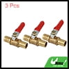 Hose Barb Inline Brass Shut-off Ball Valve Truck 12mm for Water Pipe 3pcs