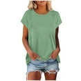 thumbnail image 2 of Fnooota Women T Shirts 2025, Casual Short Sleeve Workout Summer Tops Mint Green Size M, 2 of 9