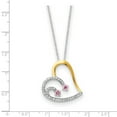 thumbnail image 2 of 925 Sterling Silver & Gold-plated CZ Forever By Your Side 18in Necklace; 18 inch; for Adults and Teens; for Women and Men, 2 of 4