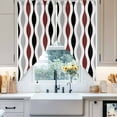 thumbnail image 4 of Black Red Gray Swag Valances for Windows 2 Pack Medieval Print Waves Geometric Swag Kitchen Curtains 45 Inches Long Rod Pocket Short Window Treatment for Kitchen Bathroom 36"x45", 4 of 8