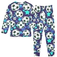 thumbnail image 2 of Blue Stars Football Pattern Cotton Pajamas 2 Piece Set Sleepwear Soft and Comfortable Homewear Nightwear, 2 of 7