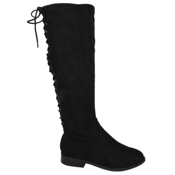 boots with lace and zipper