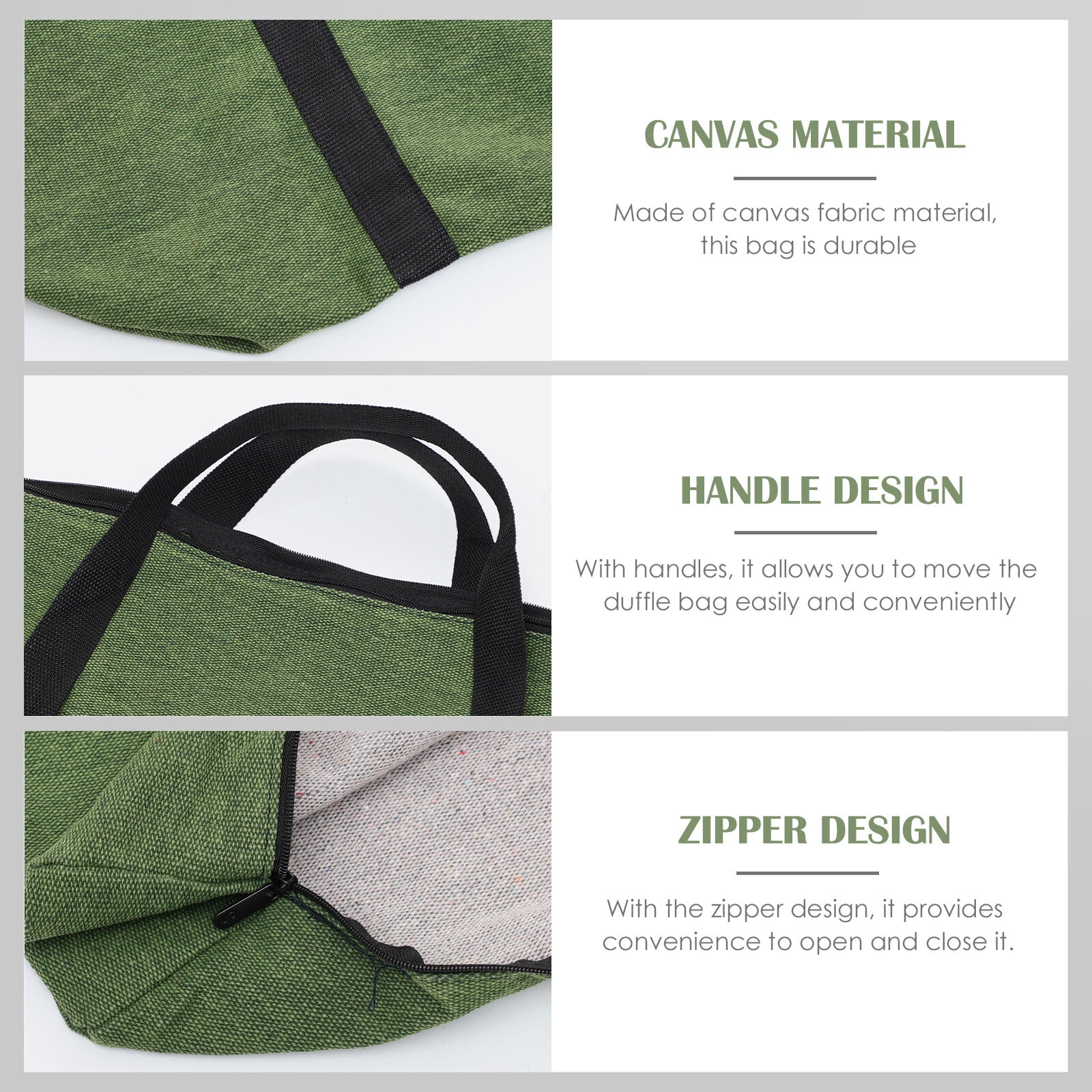 HOKARUA Large Capacity Travel Duffle Bag Canvas Travel Luggage Bag Large Duffle Bag Olive Green