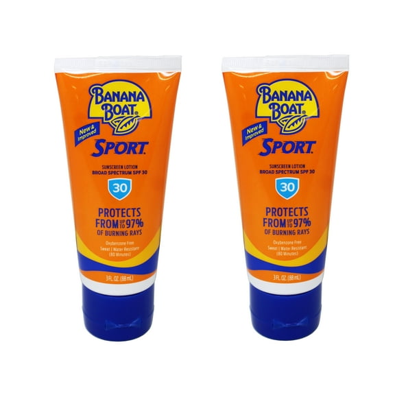 Banana Boat Sport Performance Faces Sunscreen Lotion SPF 30 3 oz (Pack of 2)
