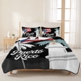 thumbnail image 3 of Twin Quilt Set 68''x86'', Puerto Rico Flag Lightweight Summer Bedspread Coverlet Set with 2 Pillow Shams, Modern Art Palm Tree American Flags Breathable All Season Quilt Bedding for Dorm/Bedroom, 3 of 9
