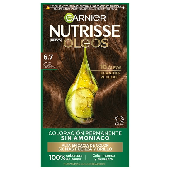 Tinte para cabello Nutrisse Oleos sin amoniaco 6.7 rubio oscuro chocolate