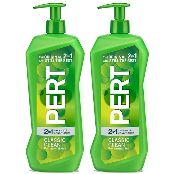 Pert Soins Capillaires - Classic Clean - Shampooing & après-Shampooing 2 en 1 - Poids Net 33.8 FL OZ (1 L) par Bouteille - Lot de 2 Bouteilles