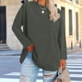 thumbnail image 2 of YUGYXL Women's Plus Size Tops Long Sleeve Crew Neck Oversized T Shirts Loose Casual Tunics Brown Sweatshirt XXXXXL, 2 of 5