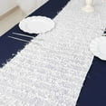 thumbnail image 4 of Efavormart 12"x108" White Fringe Shag Polyester Table Runner, 4 of 11