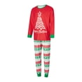 thumbnail image 2 of Christmas Family Pajamas Matching Set, Xmas Tree Print Long Sleeve Tops and Pants Loungewear Soft Sleepwear, 2 of 8