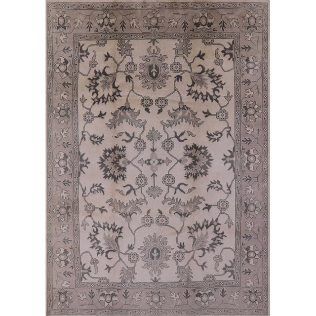 Ahgly Company Tapis d'Intérieur Rectangulaire Mi-Siècle Moderne Puce Pourpre Zone Orientale, 7' x 10'