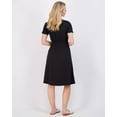 thumbnail image 3 of Real Essentials 3-Pack: Women's Midi Short Sleeve Soft T-Shirt Dress with Elastic Waist (Available in Plus Size), 3 of 6